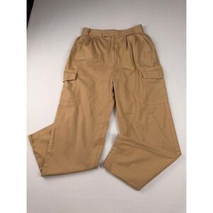 Gap Womens Khaki Cargo Pants Tan High Rise Pleated Cotton Utility Size 6 Tall